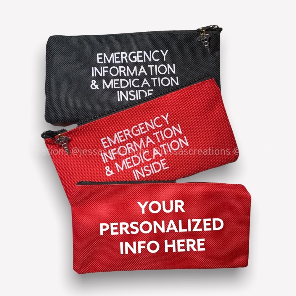 Personalized medical pouch | sterling silver caduceus